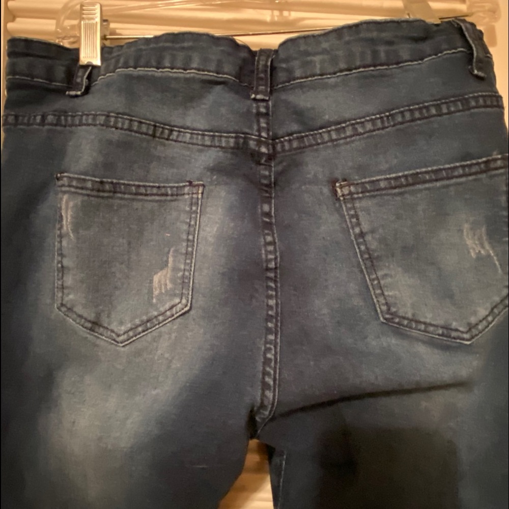 MILITARY HIPPIE Distressed Moto Jeans - Picture 4 of 6